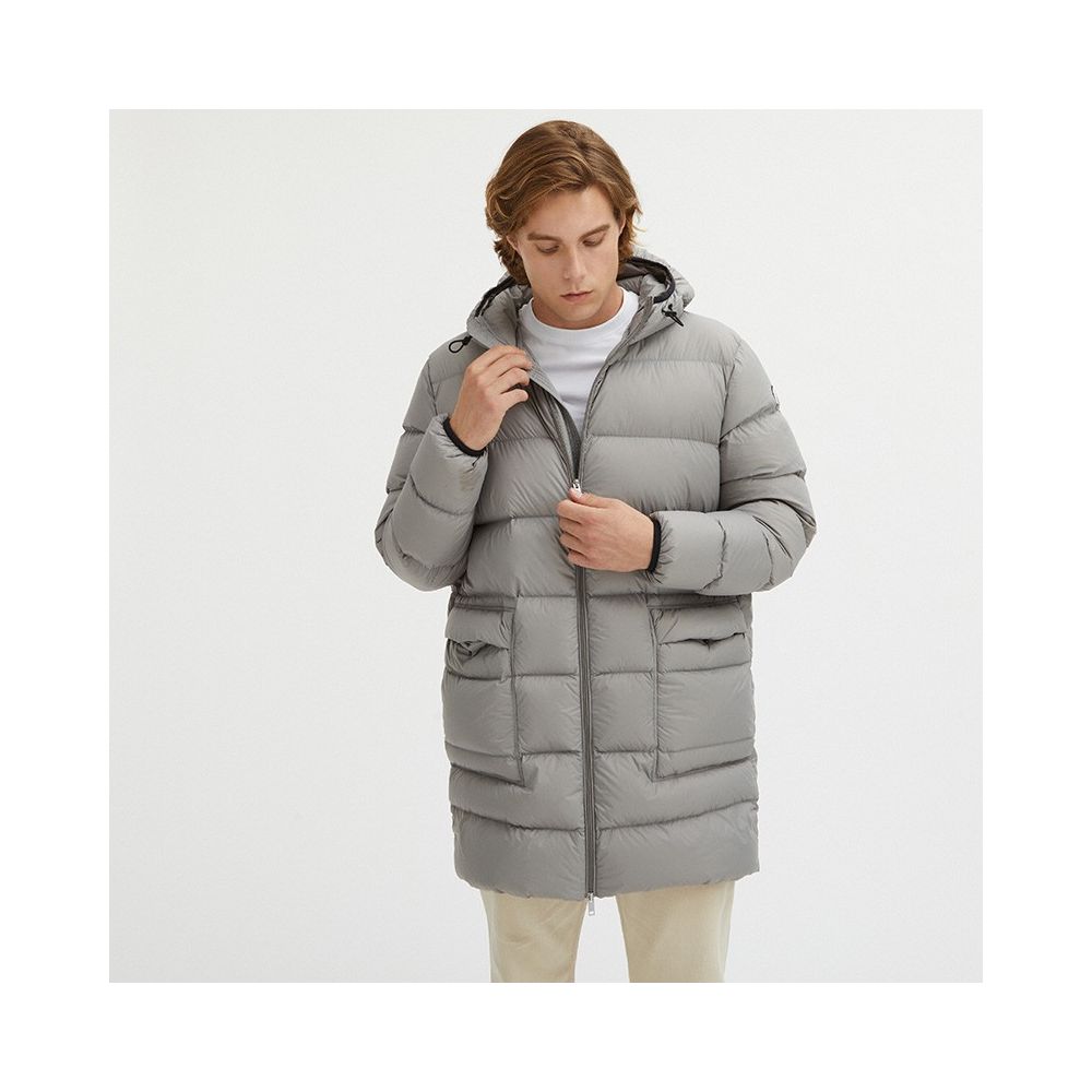 Gray Nylon Men Jacket