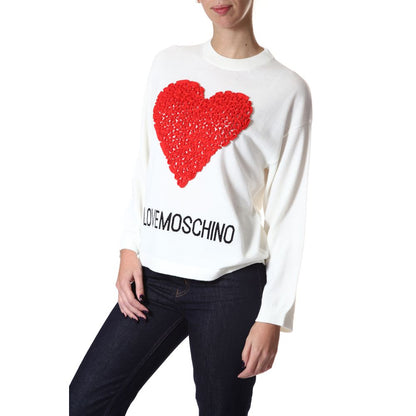 White Wool Women Sweater