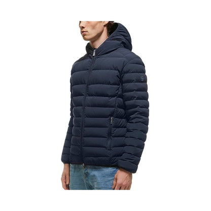 Blue Nylon Men Jacket