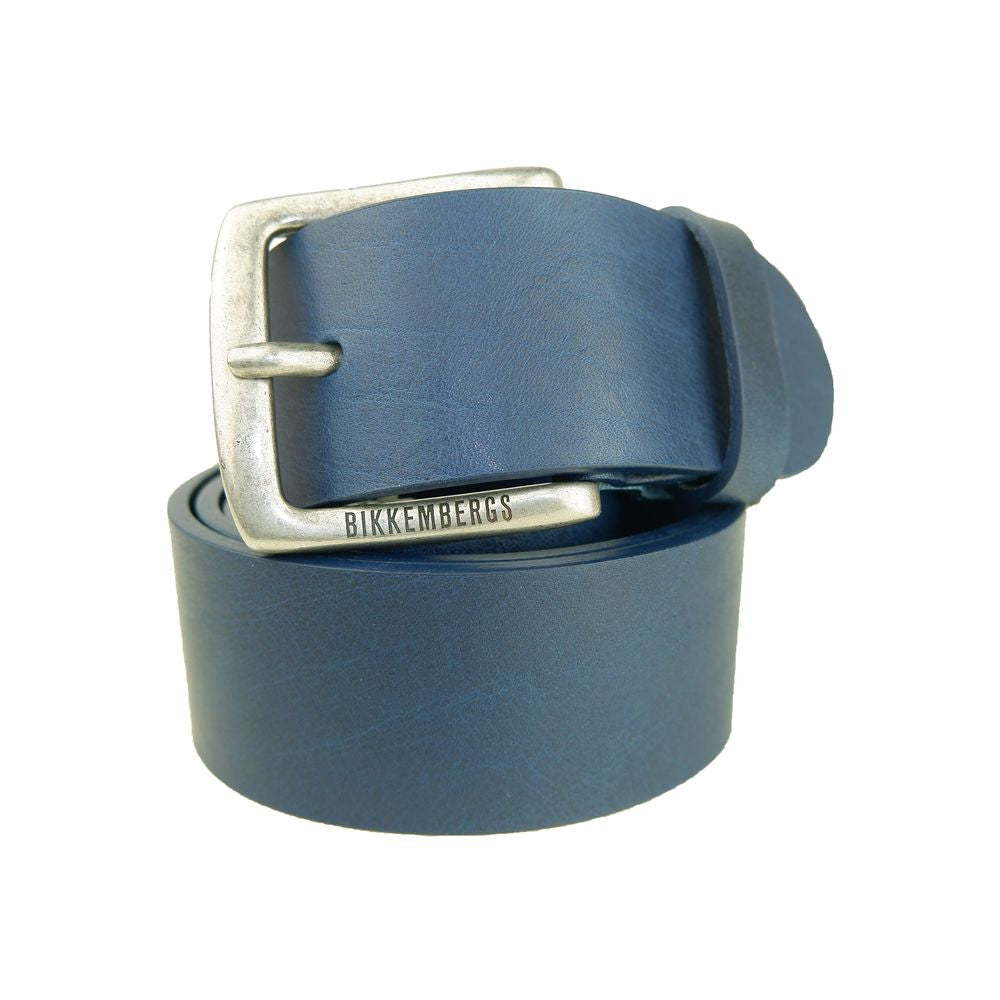 Blue Leather Men Belt