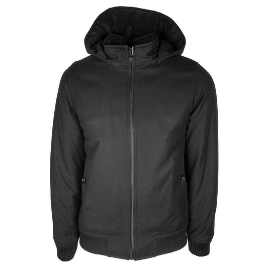 Elegant Men's Wool-Cashmere Hooded Jacket