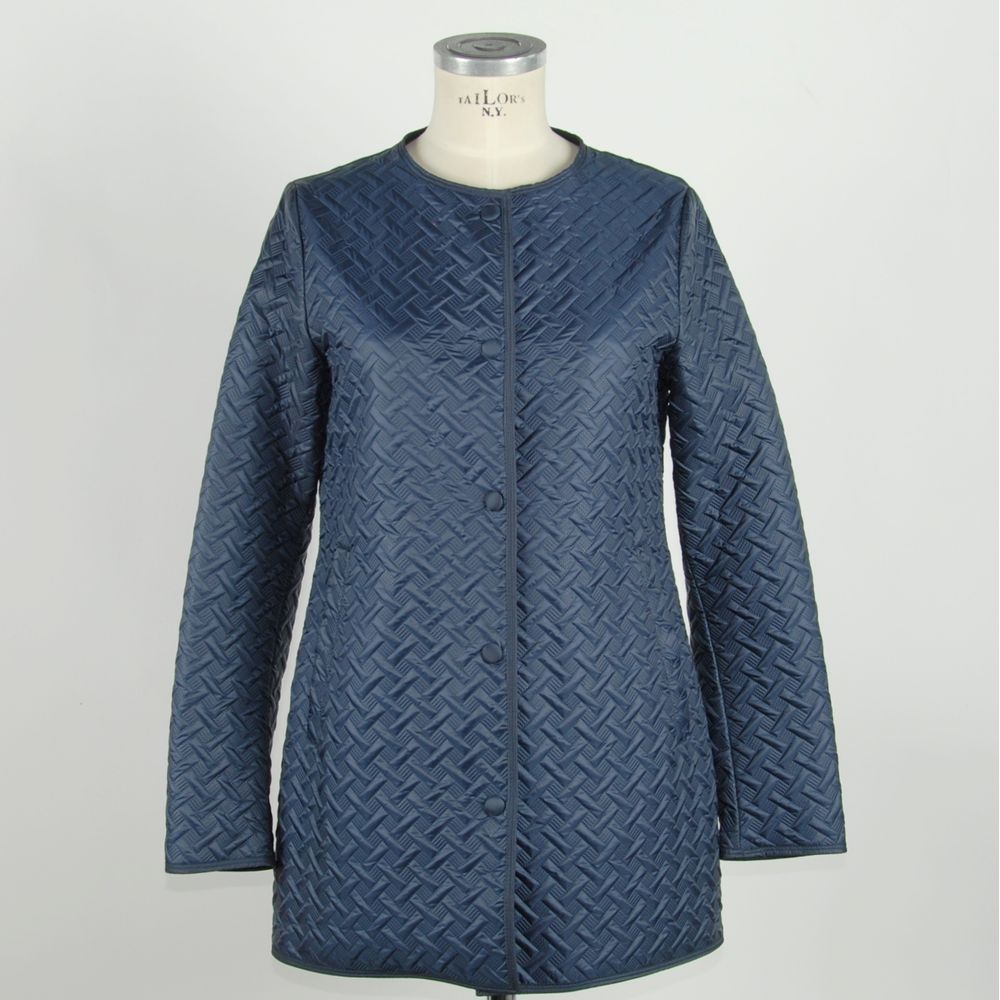 Elegant Blue Polyester Jacket