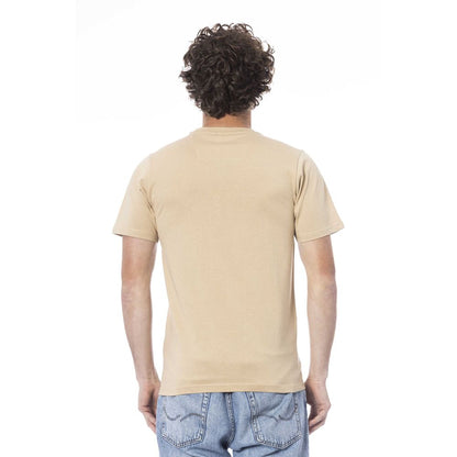 Beige Cotton Men T-Shirt