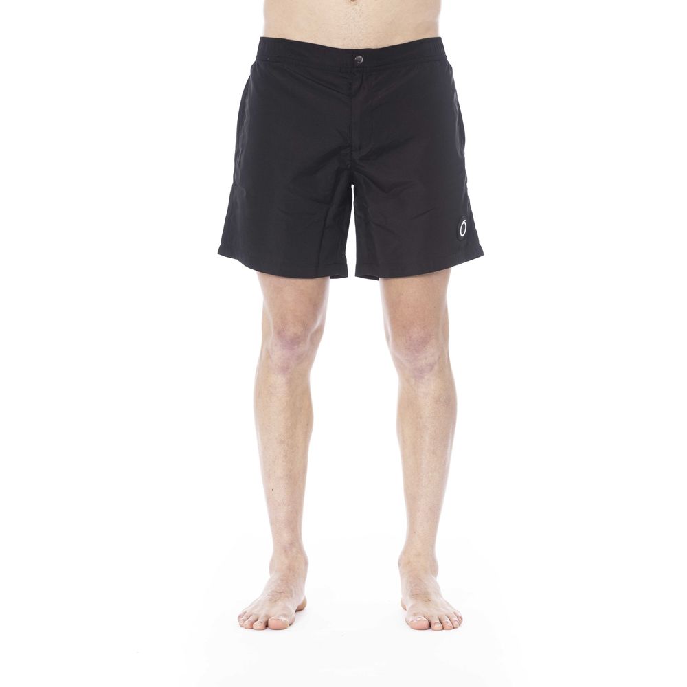 Black Polyester Men Swim Trunk