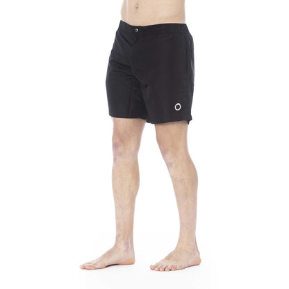 Black Polyester Men Swim Trunk