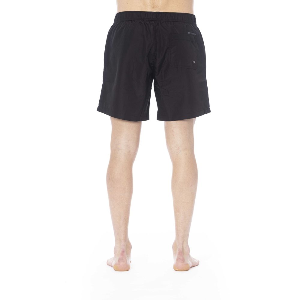 Black Polyester Men Swim Trunk