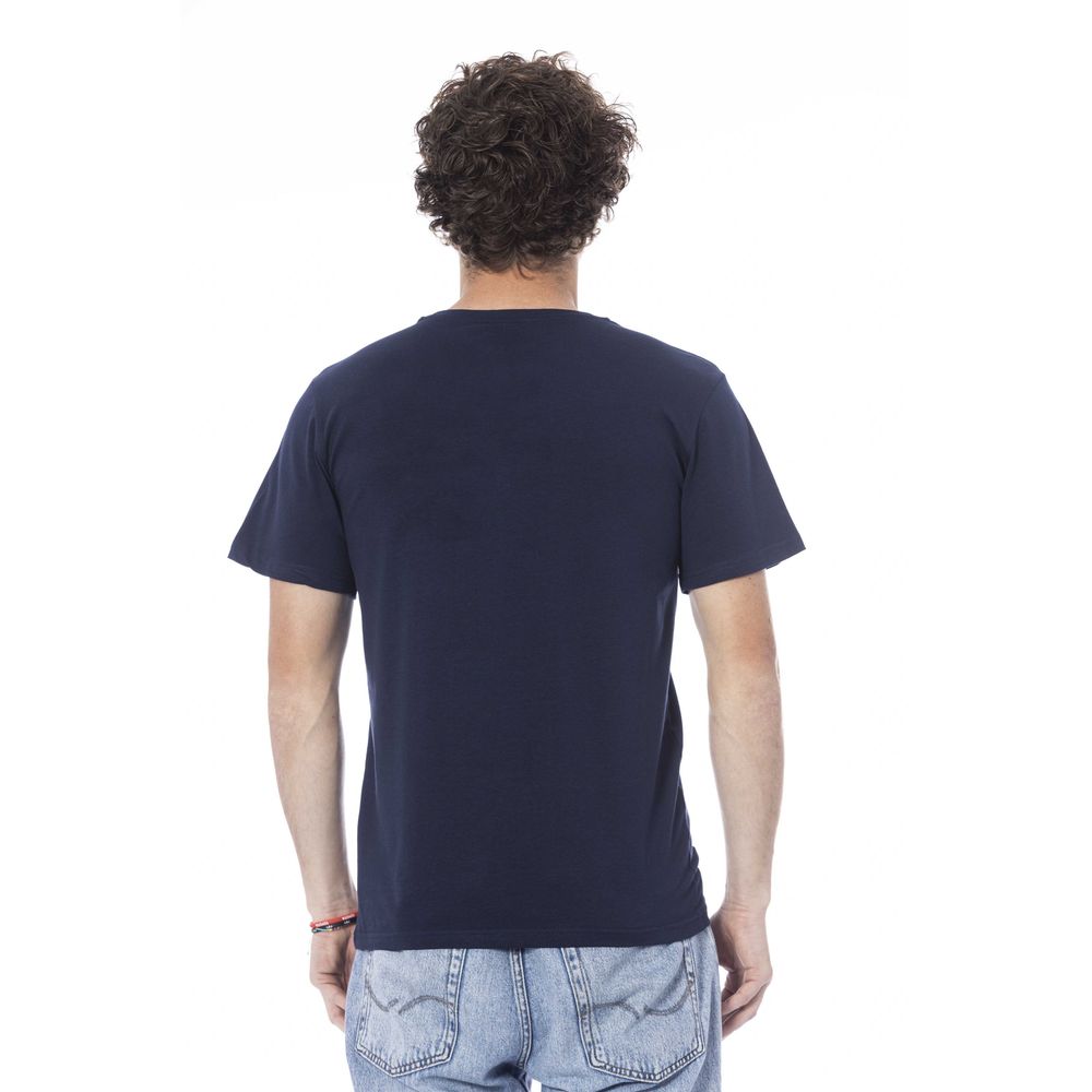 Blue Cotton Men T-Shirt