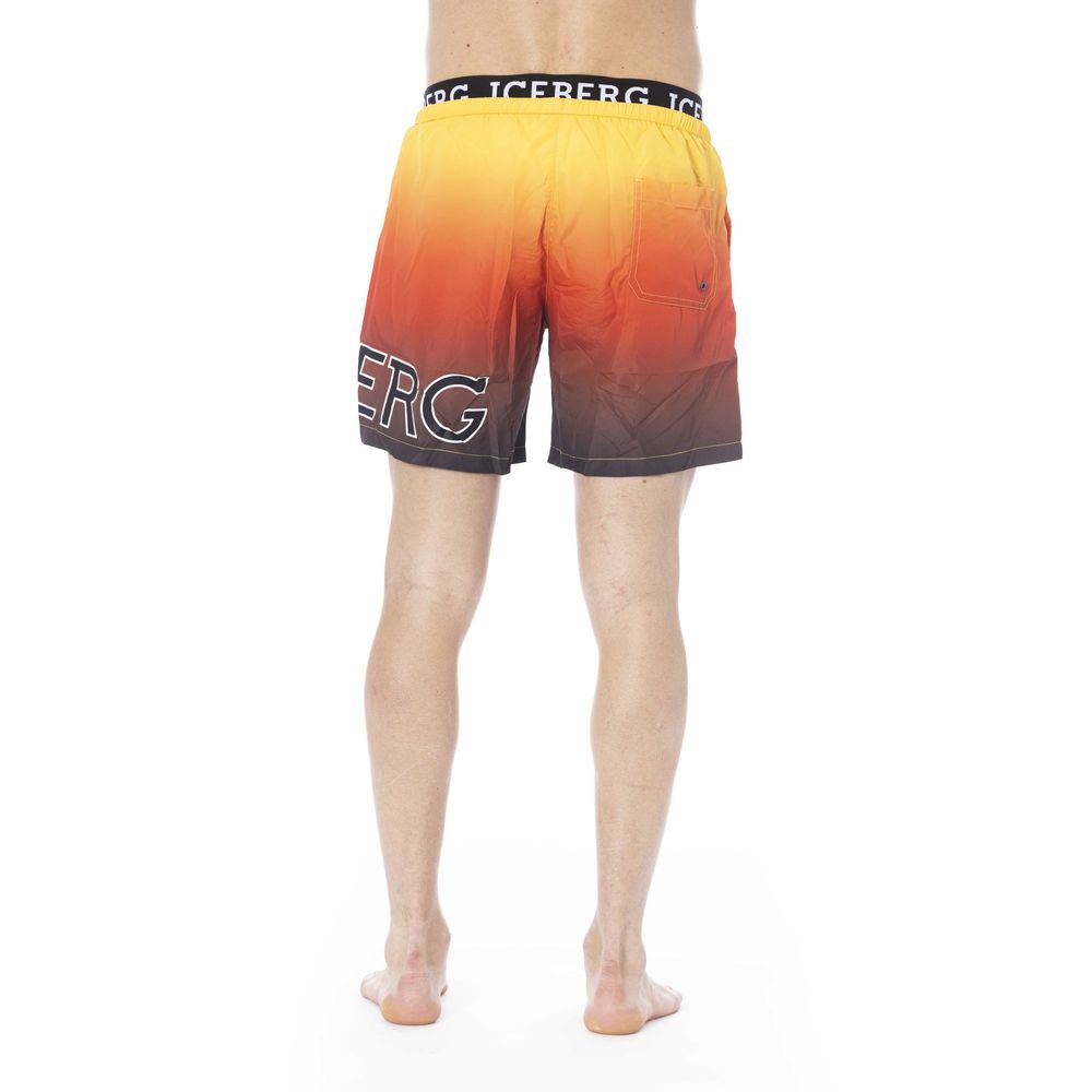 Multicolor Polyester Men Swim Trunk