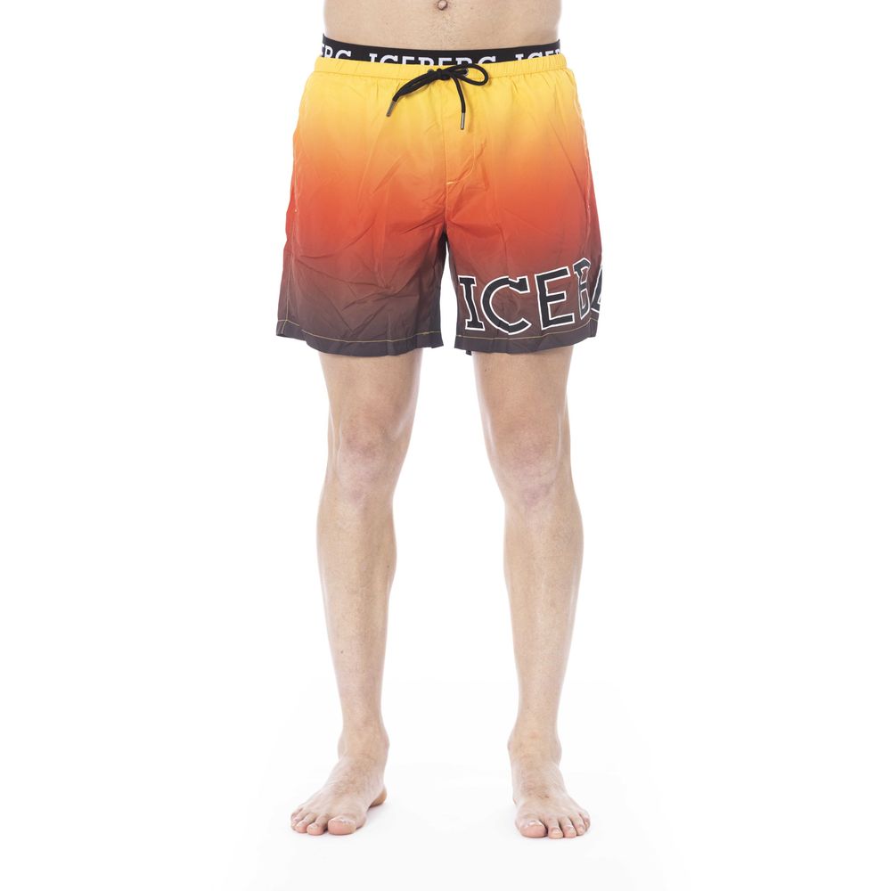 Multicolor Polyester Men Swim Trunk