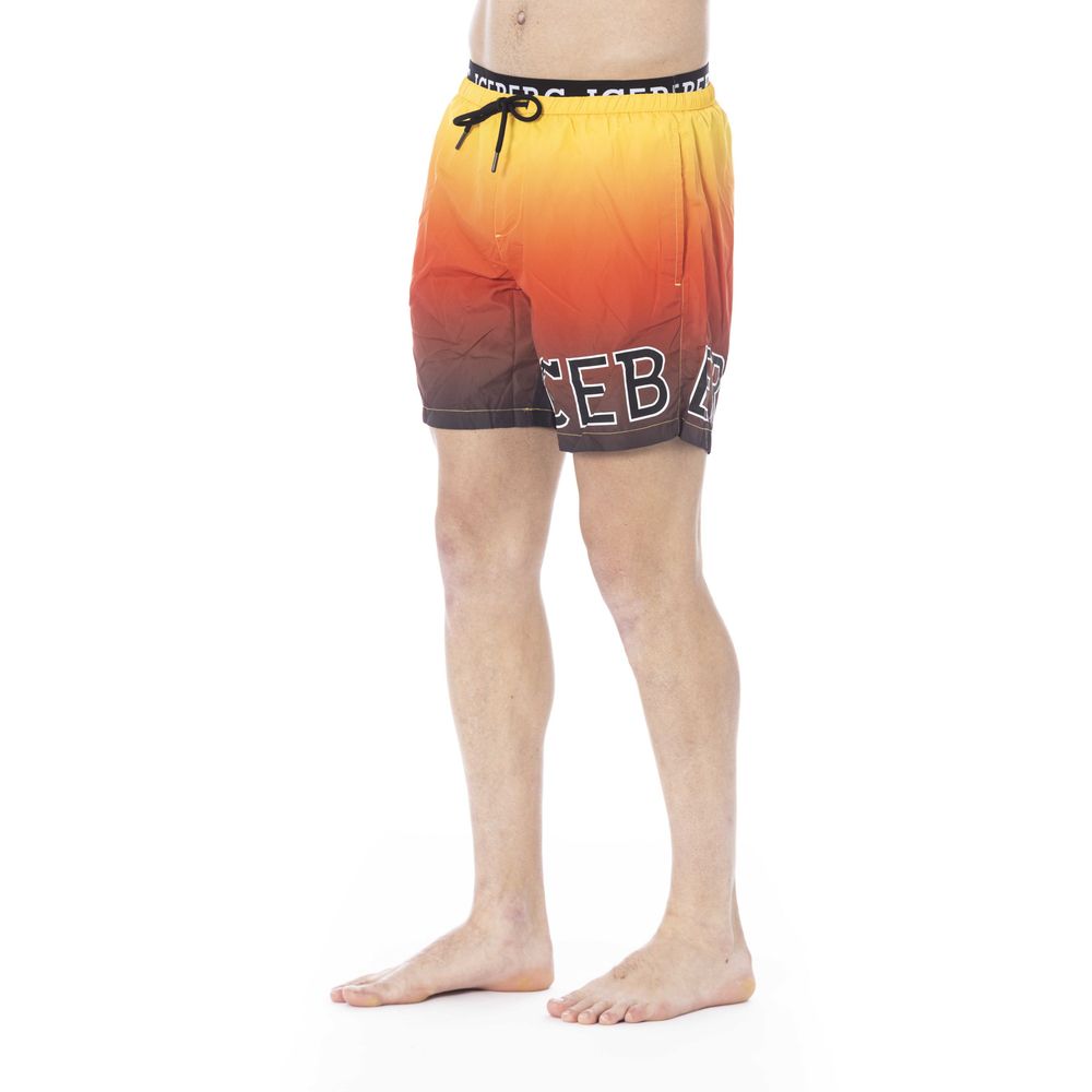 Multicolor Polyester Men Swim Trunk