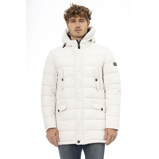 White Polyester Men Jacket