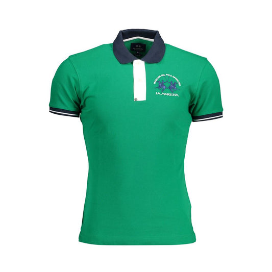 Slim-Fit Embroidered Polo in Green