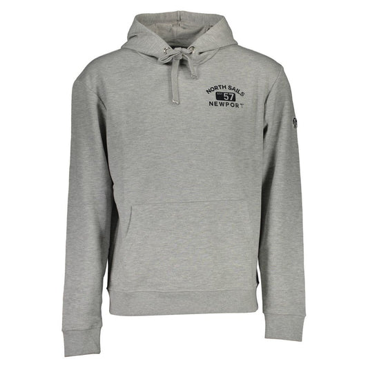 Chic Gray Hooded Sweatshirt with Print