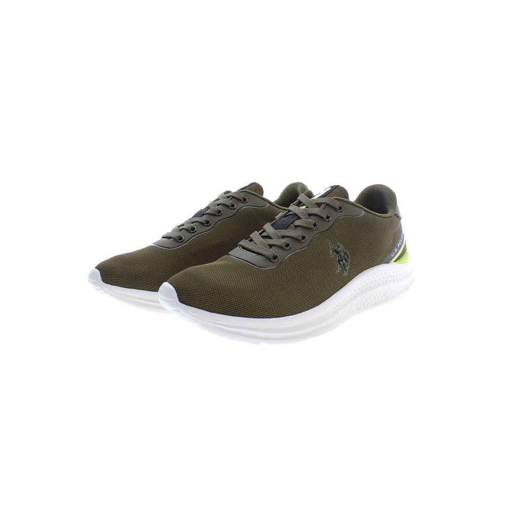 Chic Green Lace-Up Sports Sneakers