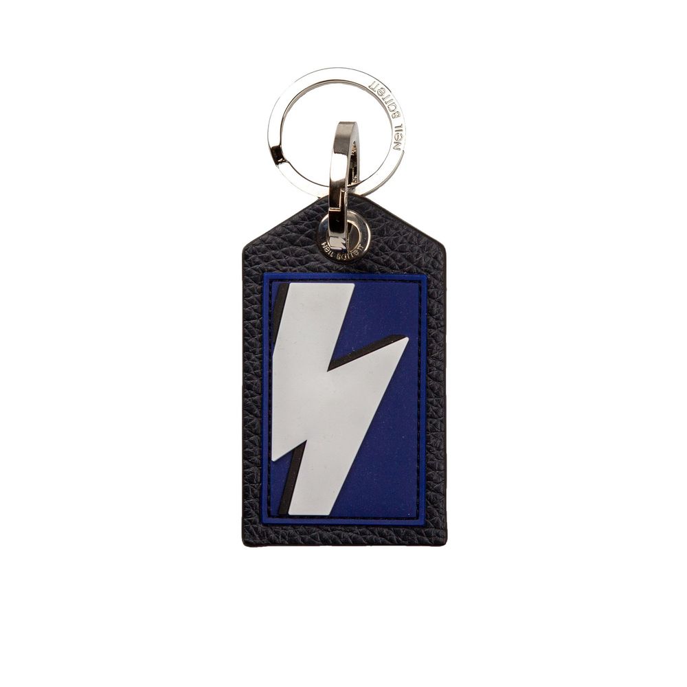 Blue Leather Mens Keychain