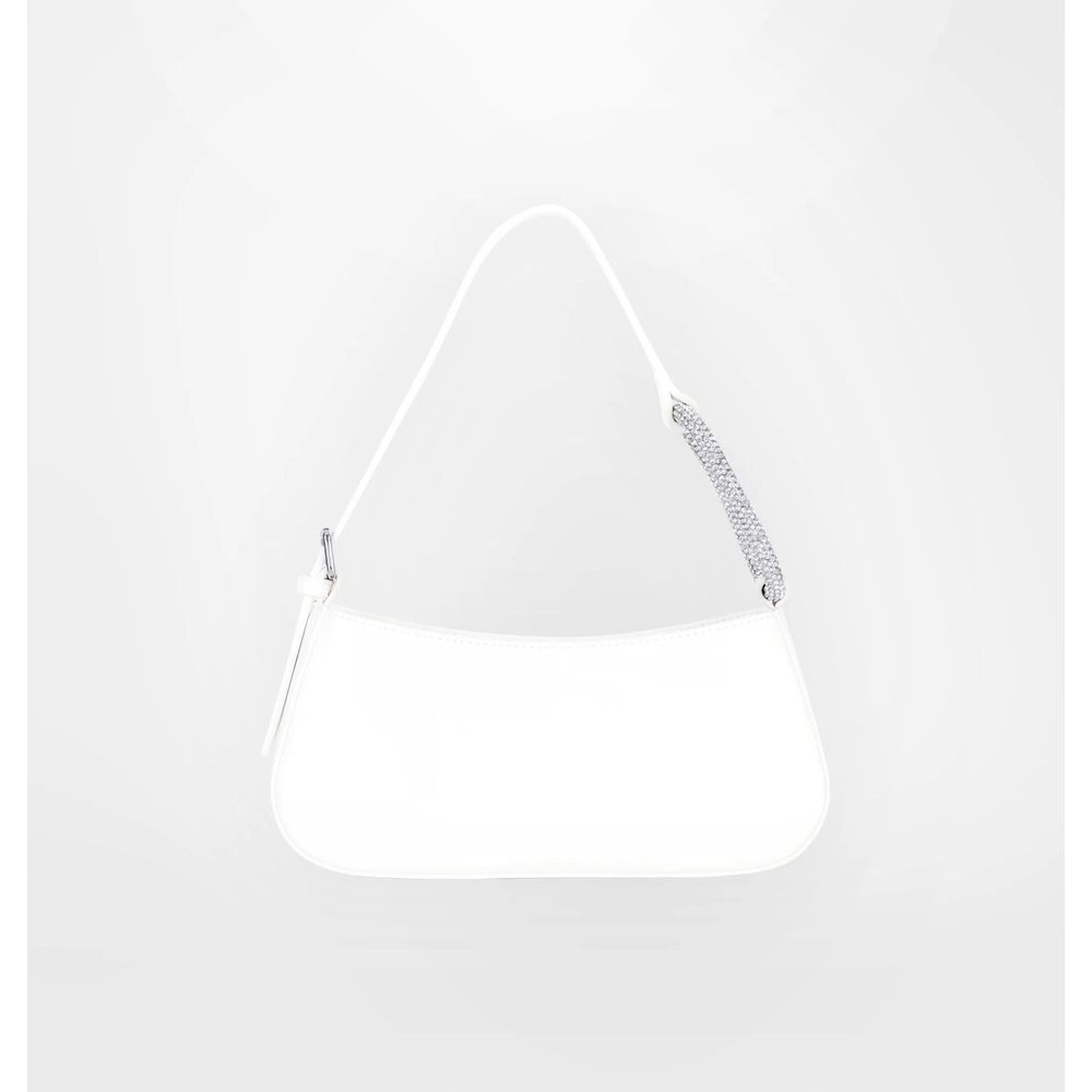 White Polyester Women Shoulder Bag