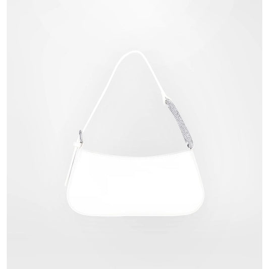 White Polyester Women Shoulder Bag