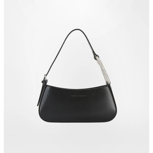 Black Polyester Women Shoulder Bag