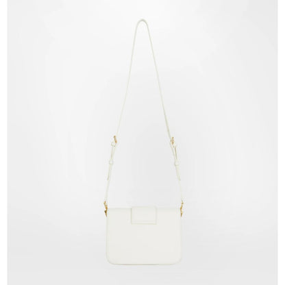 White Polyester Women Crossbody Bag