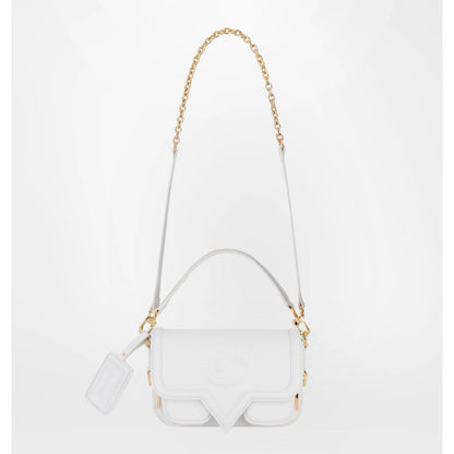 White Polyester Women Handbag