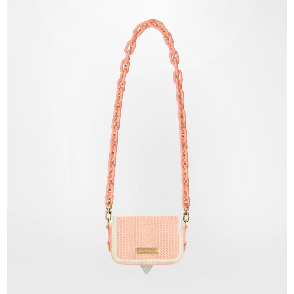 Pink Polyester Women Crossbody Bag