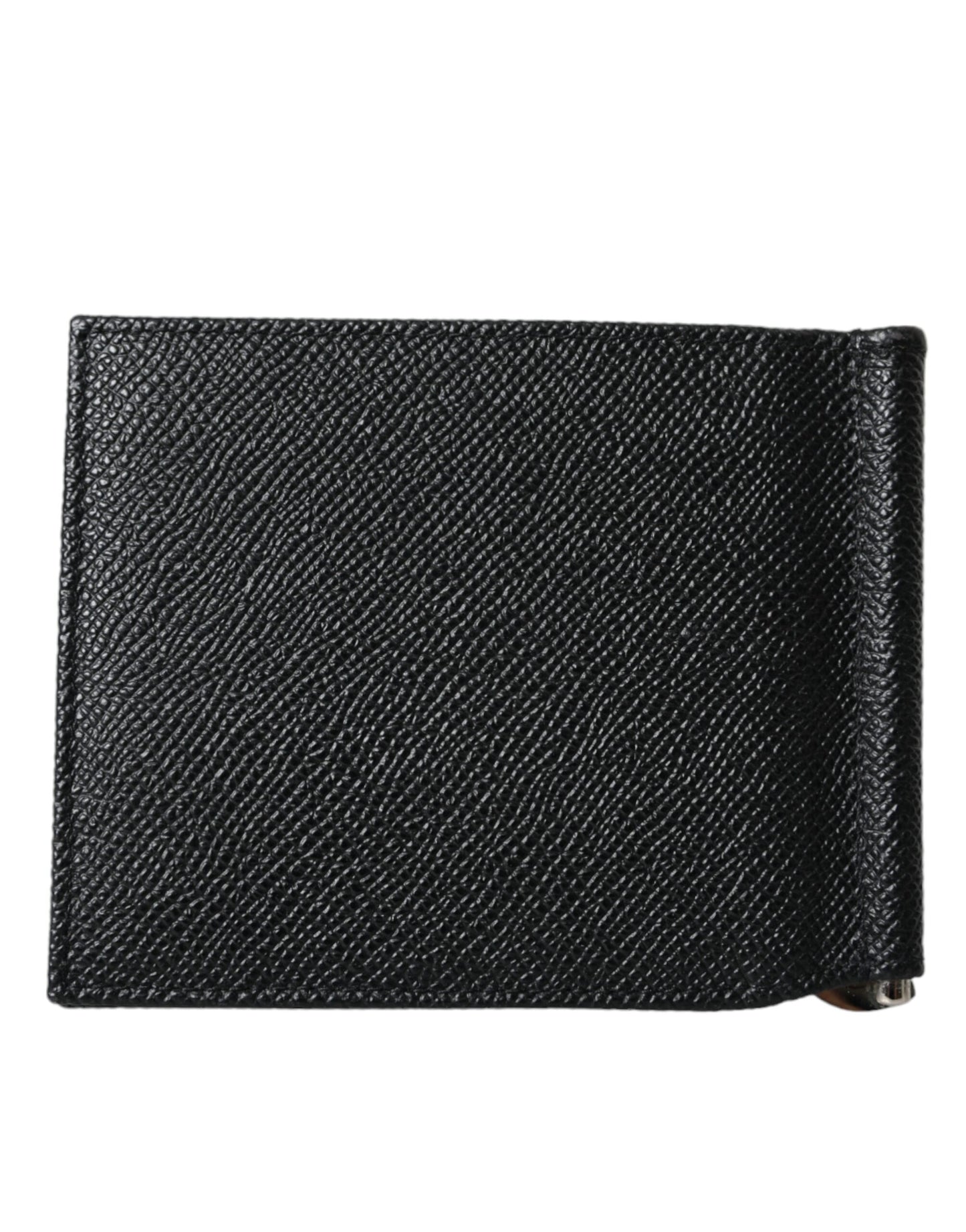 Black Leather Bifold Logo Plaque Card Holder Wallet