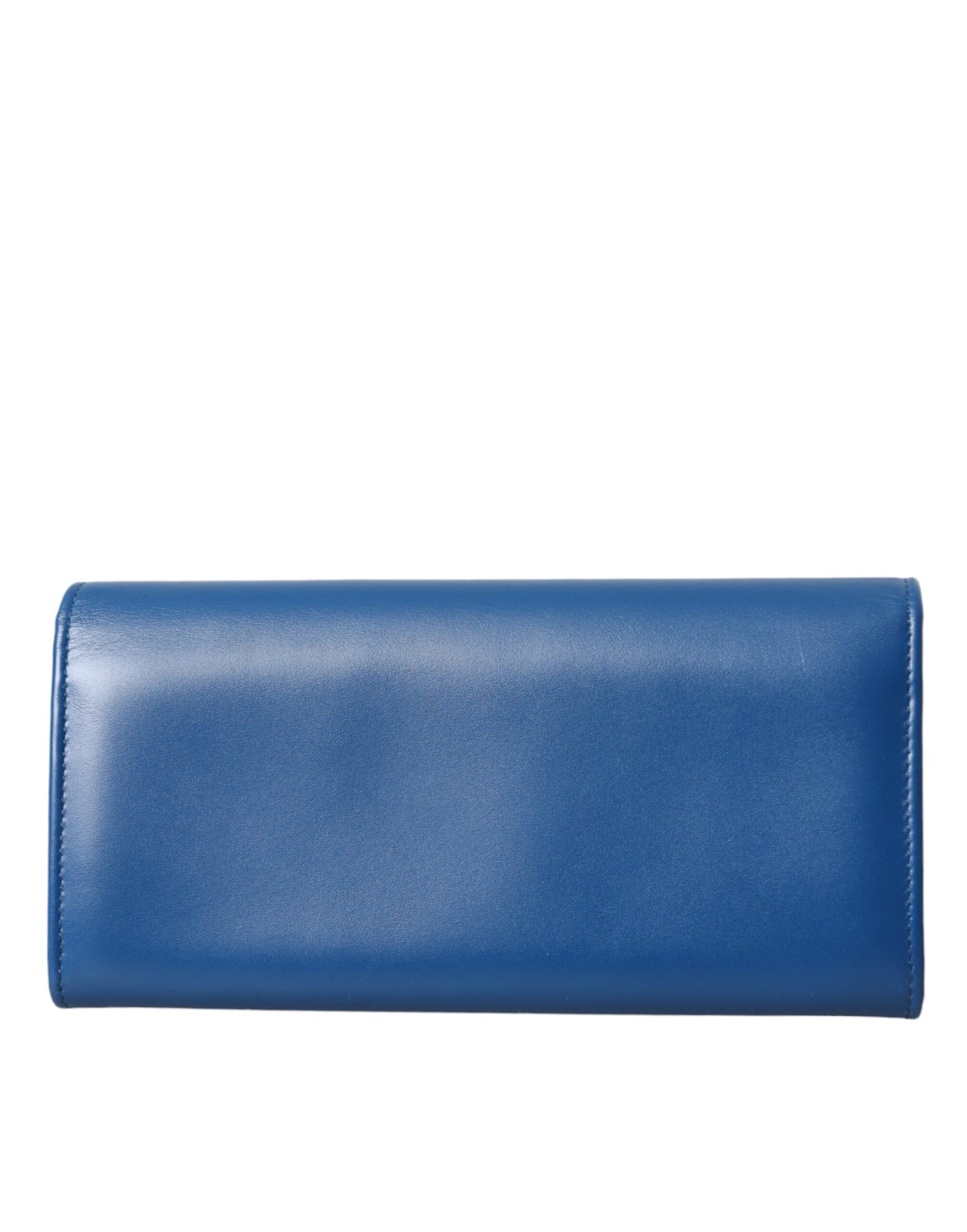 Blue Dauphine Leather Logo Plaque Continental Wallet