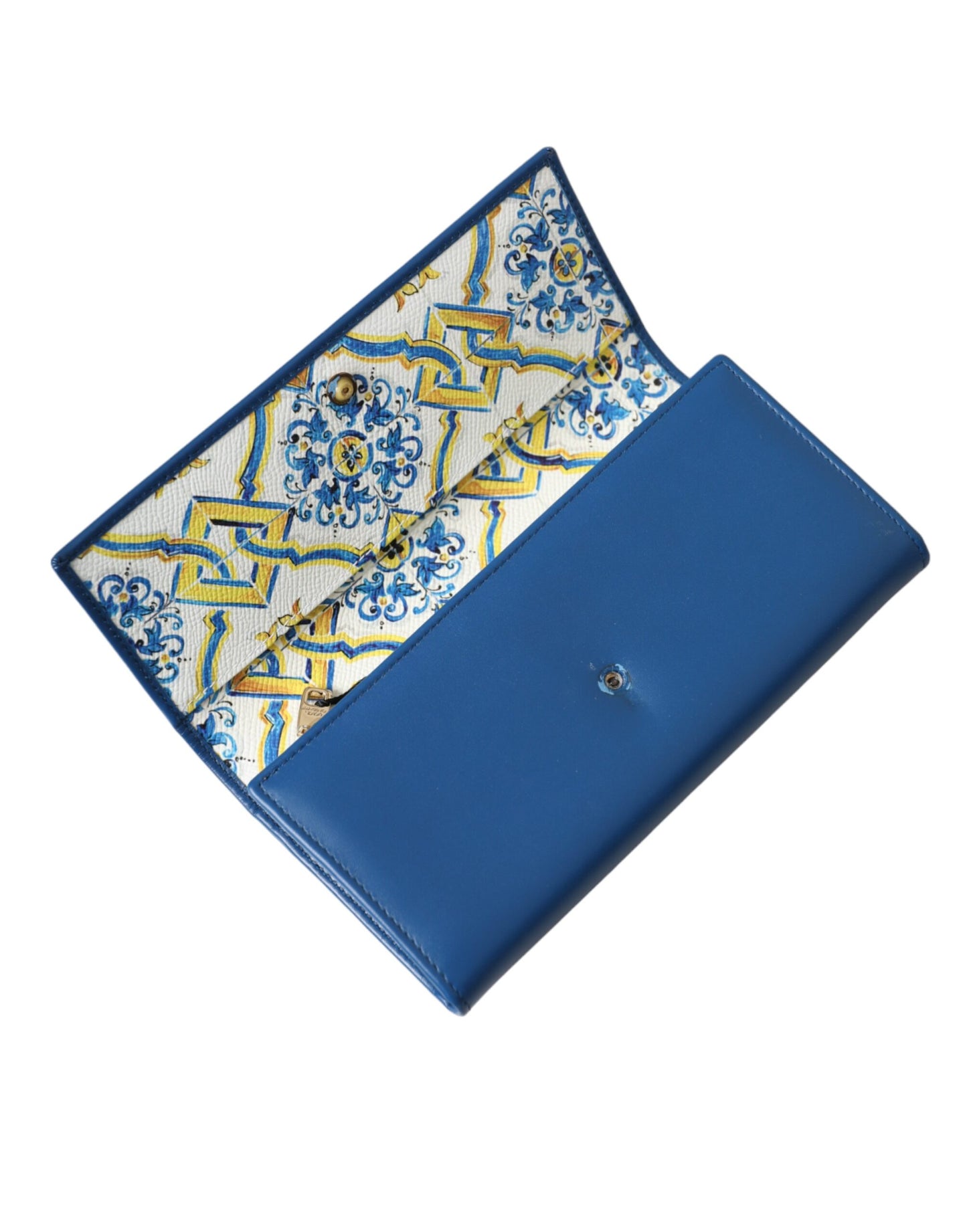 Blue Dauphine Leather Logo Plaque Continental Wallet