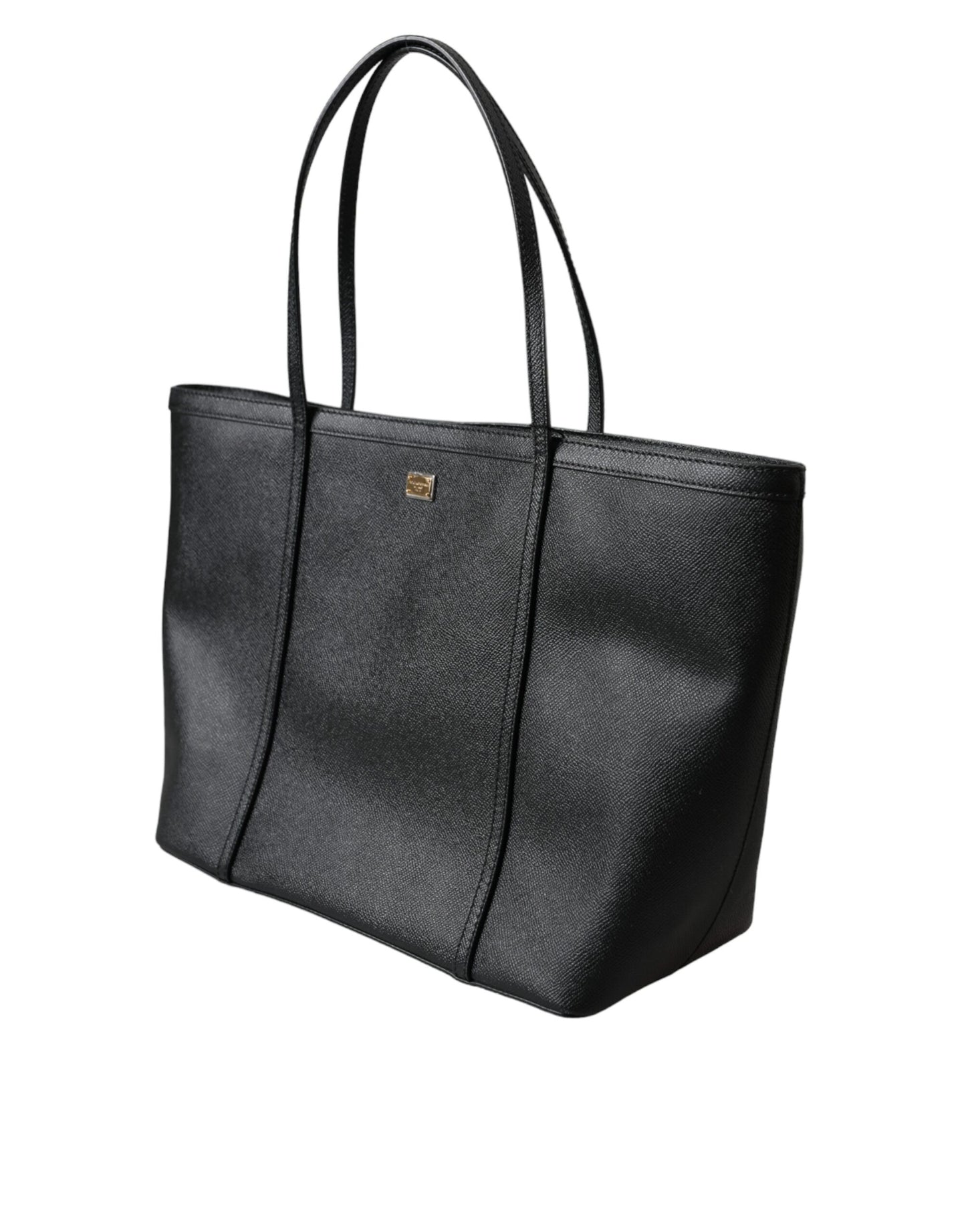 Black Leather Miss Escape Shopping Tote Women Bag