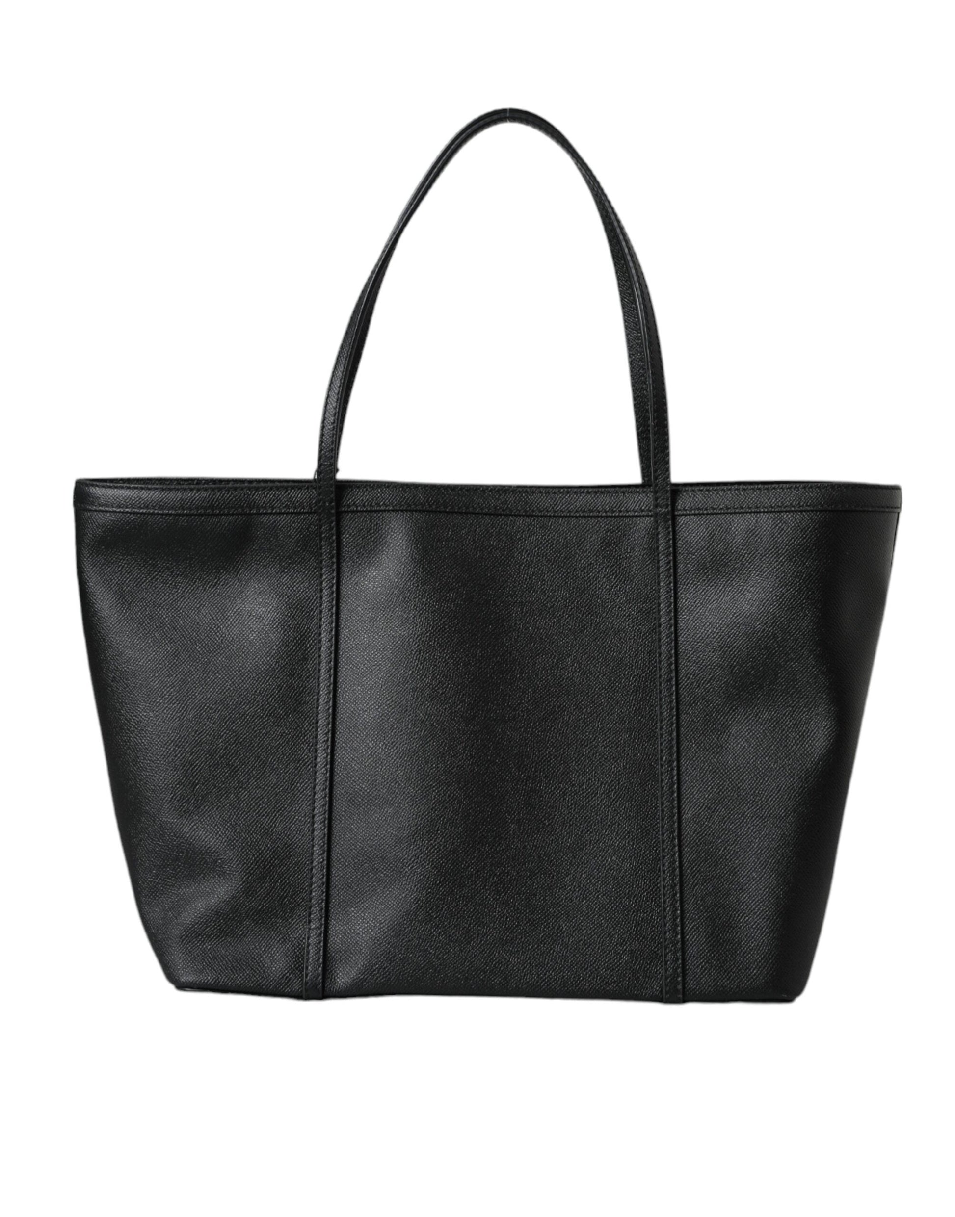 Black Leather Miss Escape Shopping Tote Women Bag