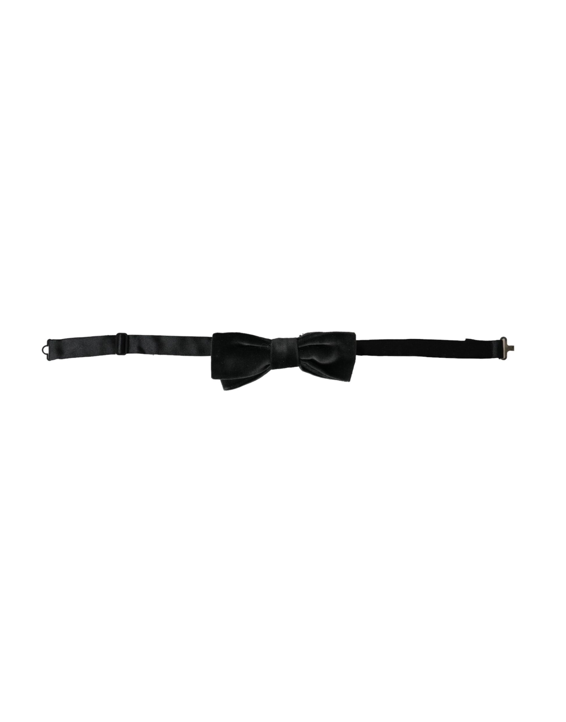 Black Velvet Cotton Adjustable Neck Men Bow Tie