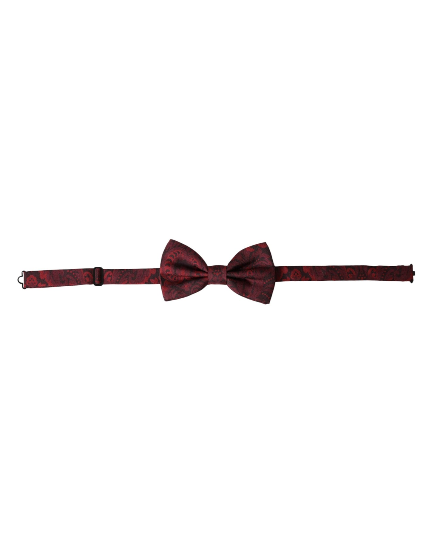 Red Silk Floral Adjustable Neck Men Bow Tie