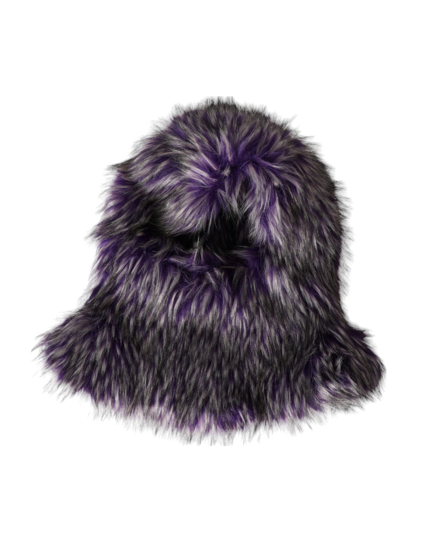 Purple Faux Fur Whole Head Wrap Hat