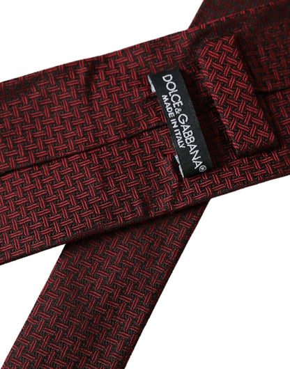 Red Patterned 100% Silk Adjustable Men Tie