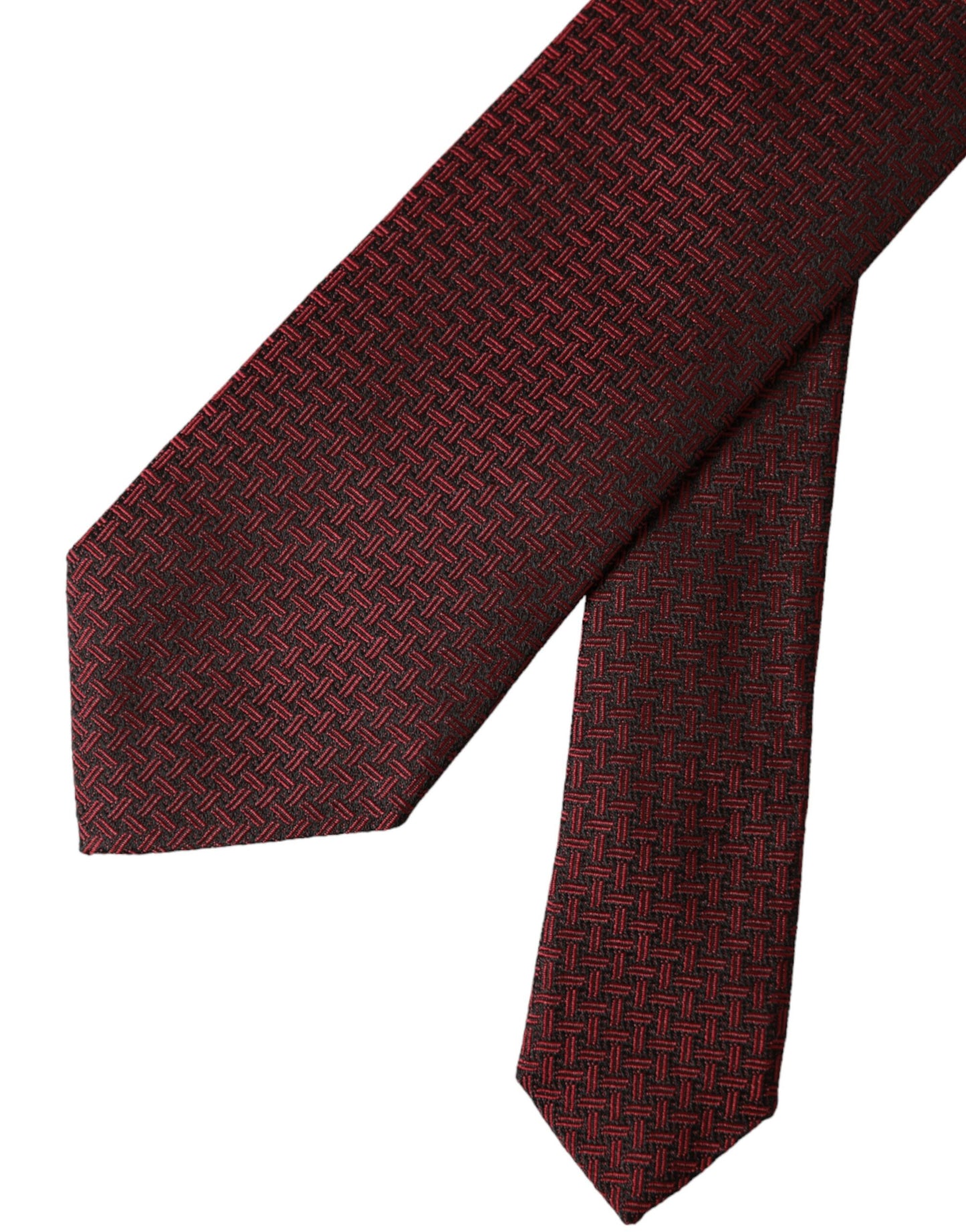 Red Patterned 100% Silk Adjustable Men Tie