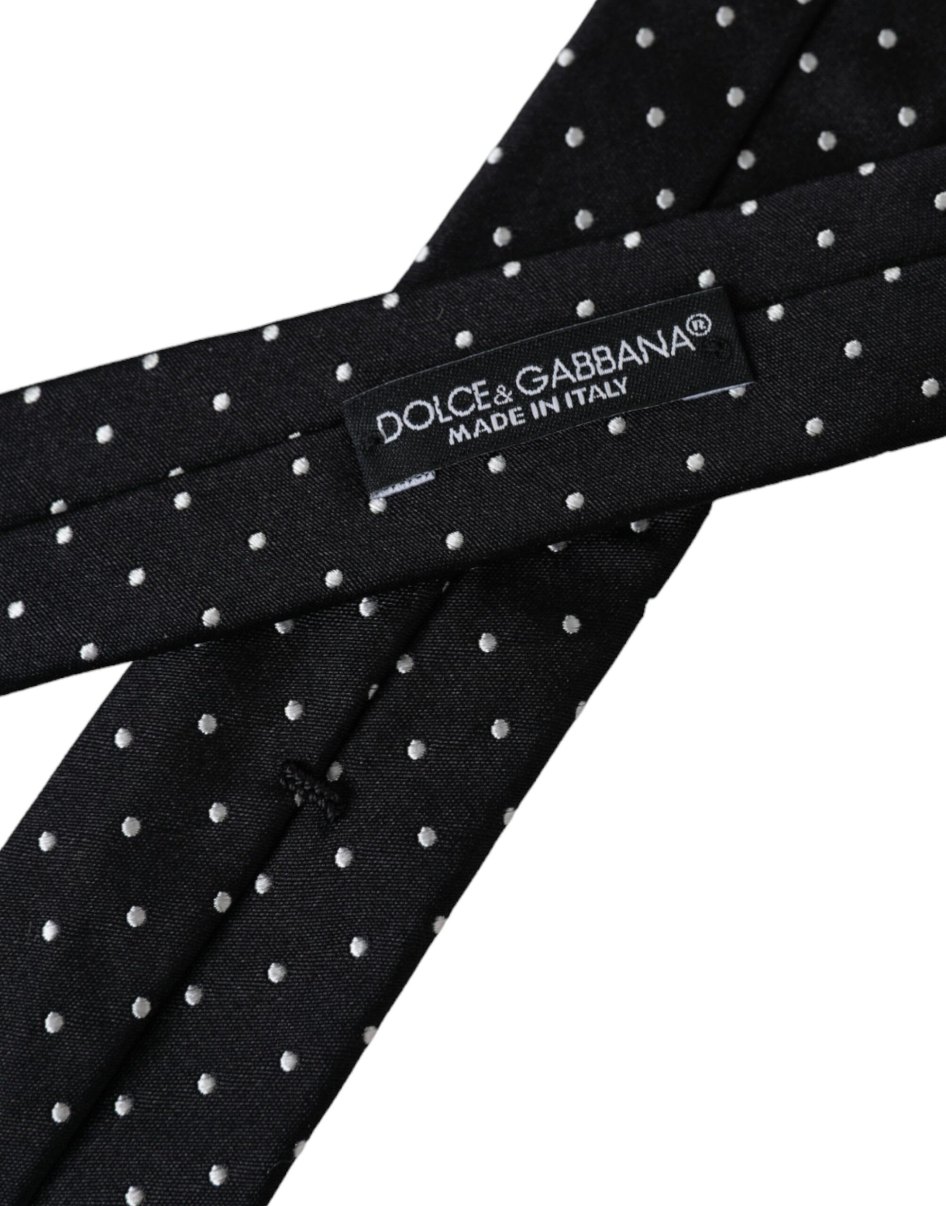 Black Polka Dot Silk Skinny Adjustable Men Tie