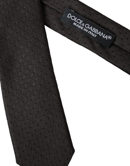 Black Patterned Silk Adjustable Men Tie