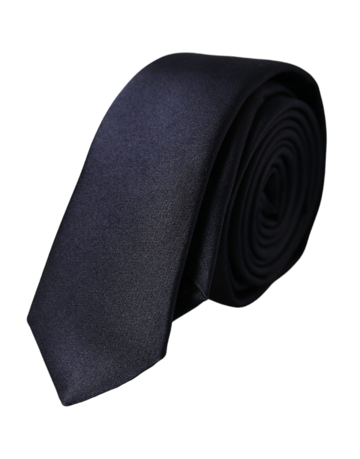 Dark Blue Solid Silk Adjustable Men Tie