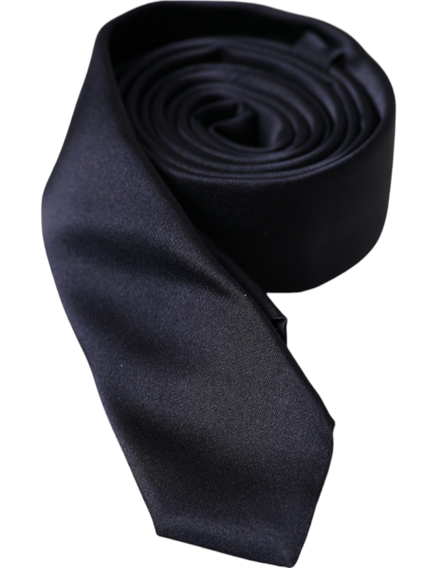 Dark Blue Solid Silk Adjustable Men Tie