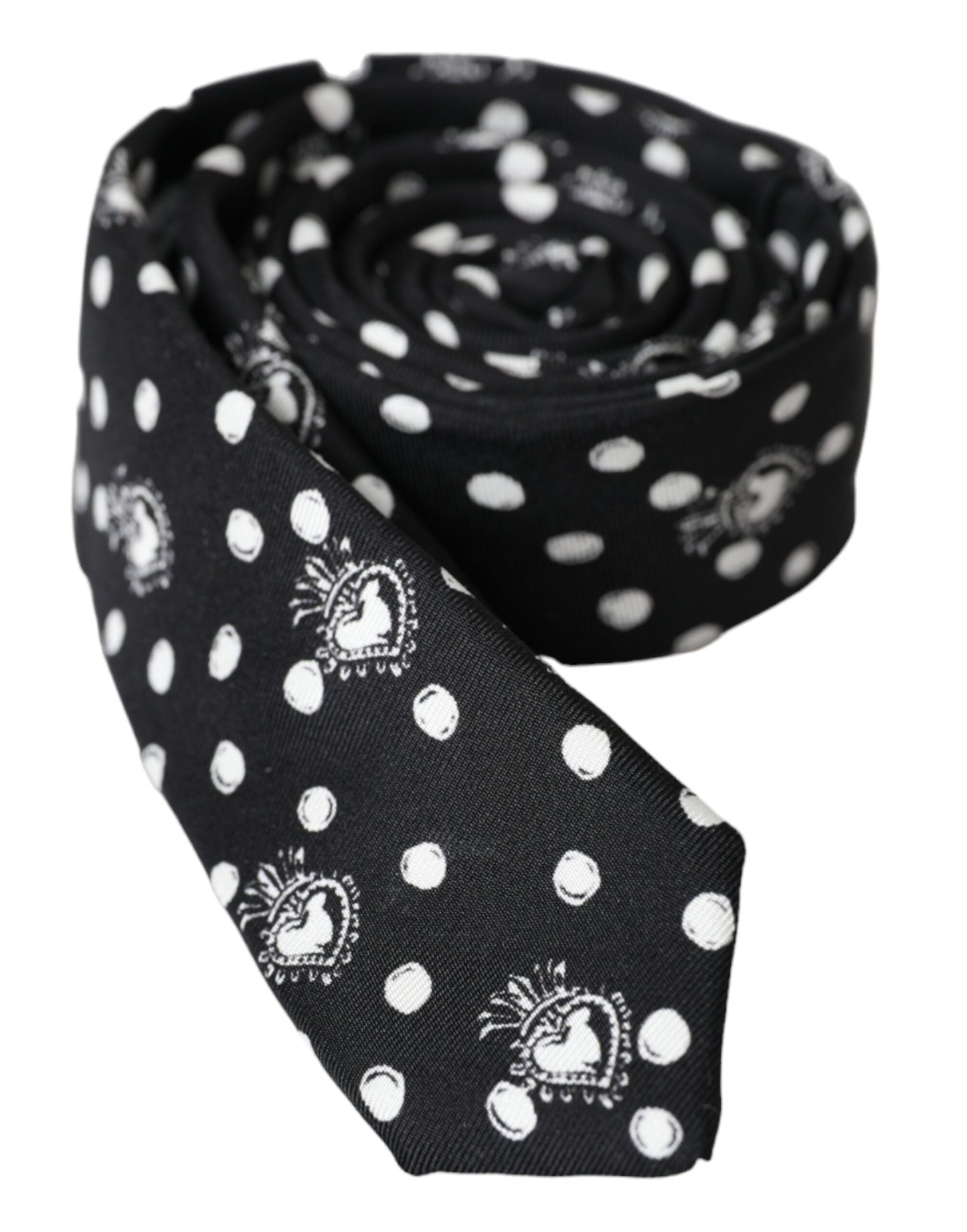 Black Heart Polka Dot Adjustable Tie