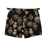 Black Sacred Heart Beachwear Shorts Swimwear