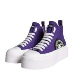 Purple Canvas Logo Sneakers Boots Shoes