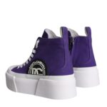 Purple Canvas Logo Sneakers Boots Shoes