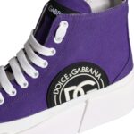 Purple Canvas Logo Sneakers Boots Shoes