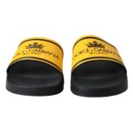 Black Yellow Neoprene Slides Beachwear Shoes