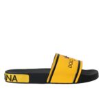 Black Yellow Neoprene Slides Beachwear Shoes