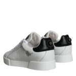 White Leather Portofino Low Top Sneakers Shoes