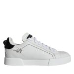 White Leather Portofino Low Top Sneakers Shoes