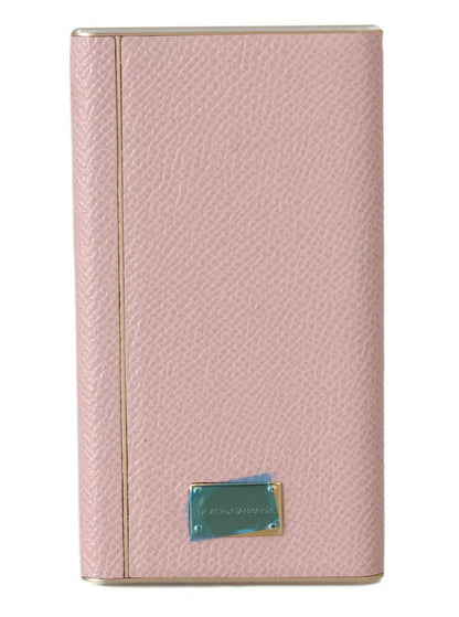 Chic Pink Leather Power Bank