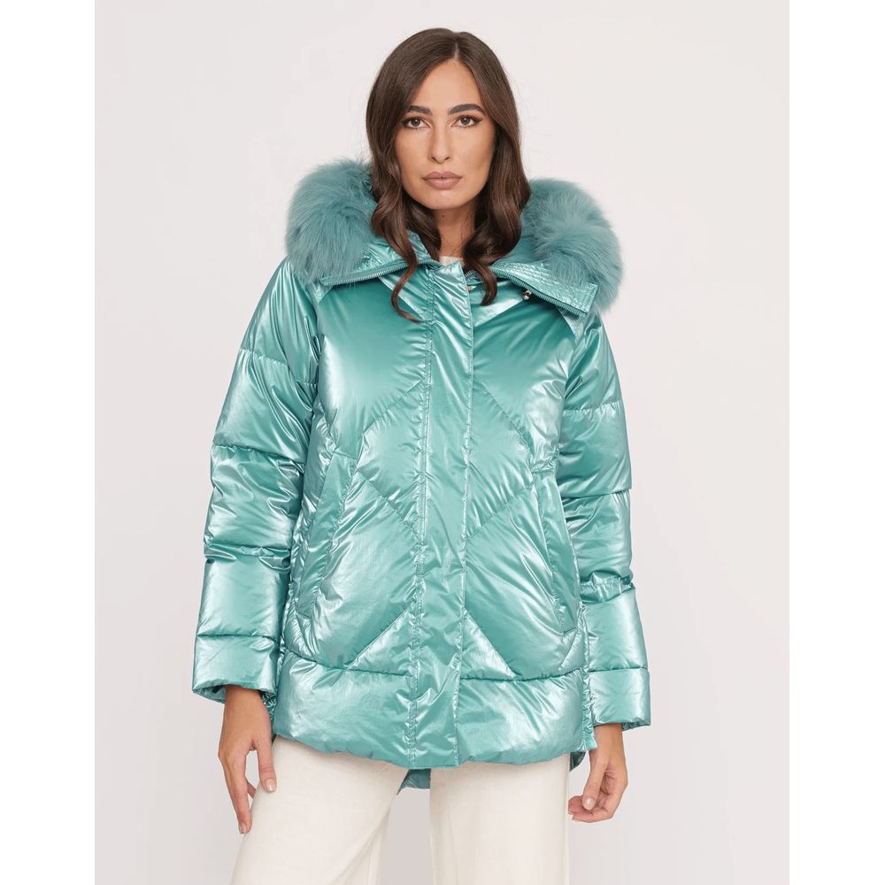 Light Blue Polyester Jackets & Coat